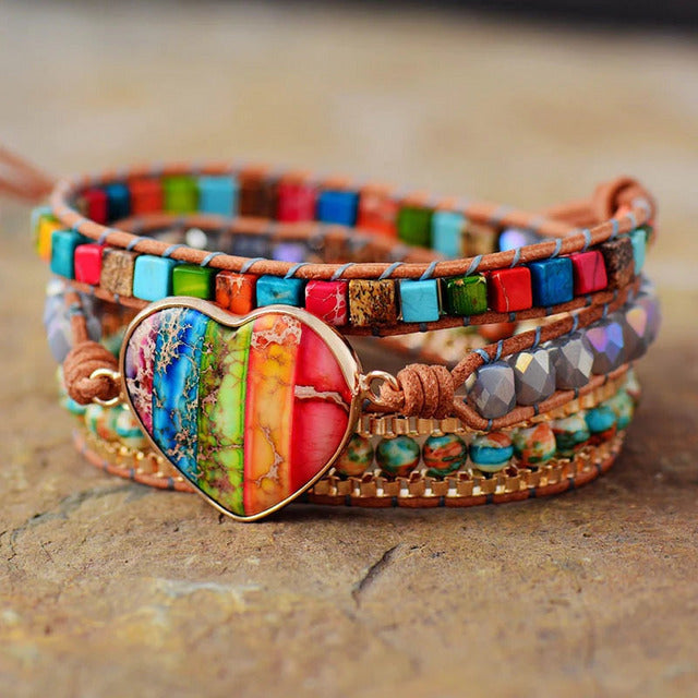 Bracelet Coloré Bohème En Forme De Coeur