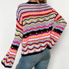 Pull En Tricot Rayé Colorées