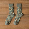 Chaussettes Jacquard Fleuries Vintage