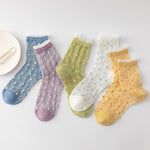 Chaussettes Respirantes En Jacquard Fleuri