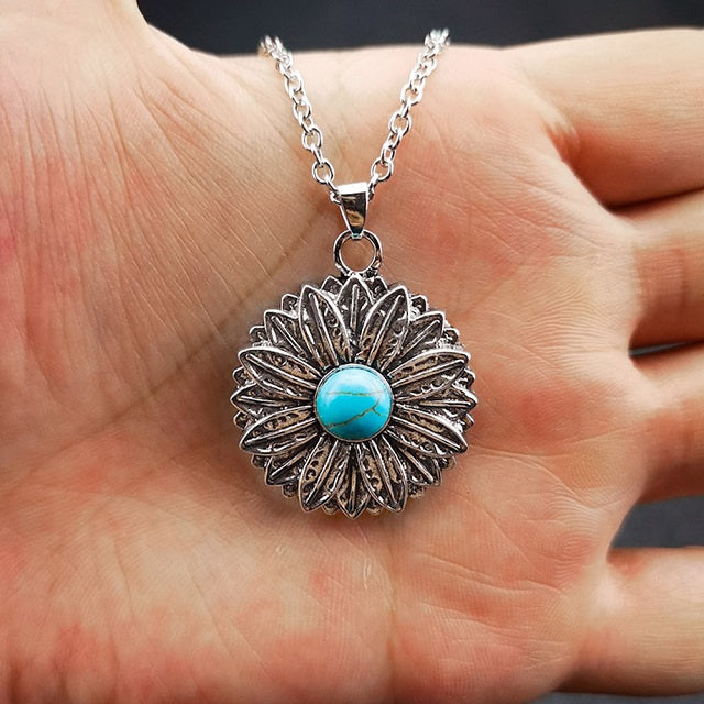 Collier Pendentif Tournesol Bohème