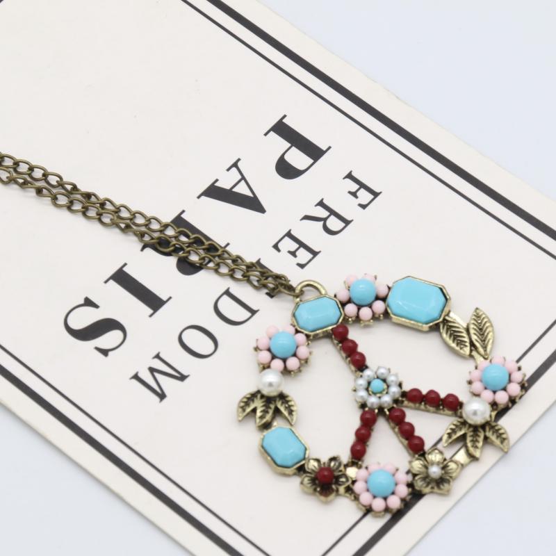 Collier Pendentif Floral Vintage