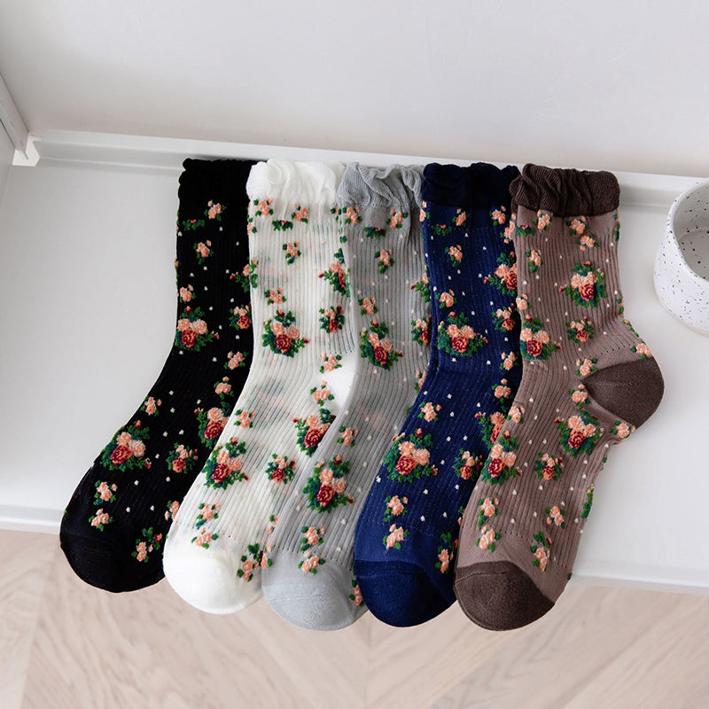 Chaussettes Fleuries Rétro