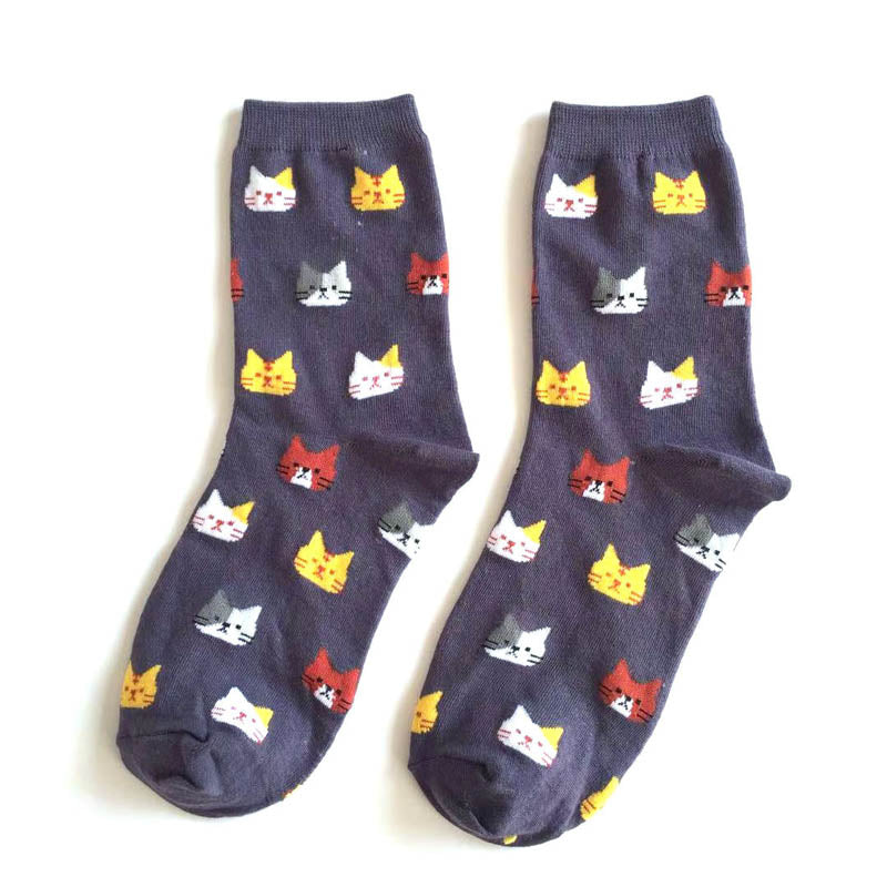 Chaussettes Décontractées À Imprimé Chat