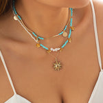 Collier Vintage Pendentif Tournesol