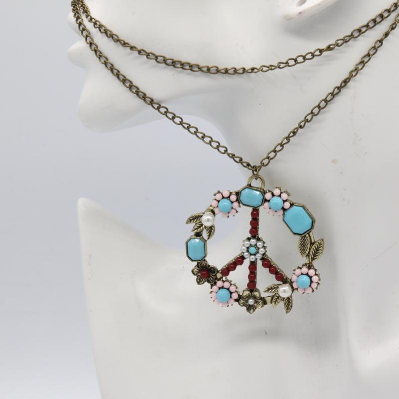 Collier Pendentif Floral Vintage