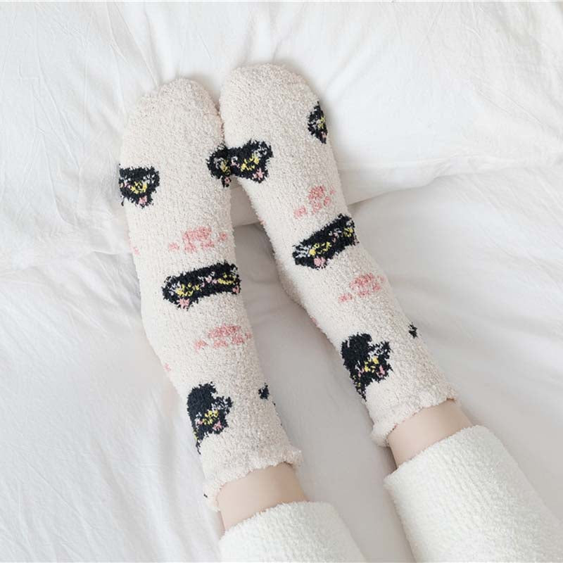 Chaussettes Chaudes À Imprimé Chat