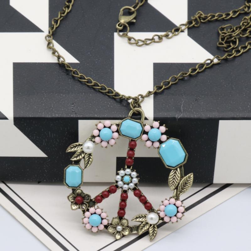 Collier Pendentif Floral Vintage