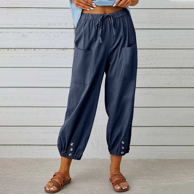 【Coton Et Lin】Pantalon Décontracté Confortable