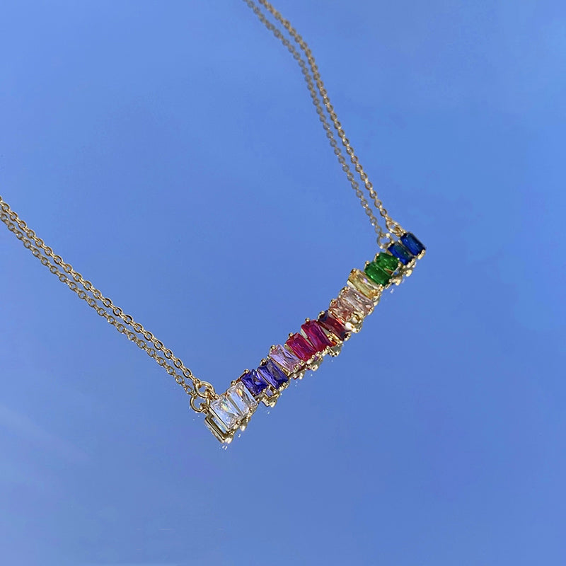 Collier Irrégulier De Diamants Colorés