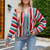 Cardigan En Tricot Coloré Décontracté