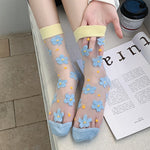 Chaussettes Respirantes En Jacquard Fleuri