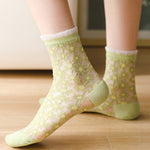 Chaussettes Respirantes En Jacquard Fleuri