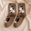 Chaussettes En Peluche À Imprimé Chat