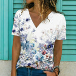 T-Shirt Décontracté À Imprimé Floral