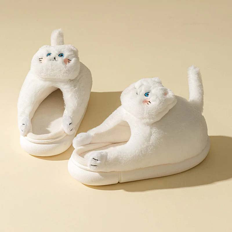 Pantoufles En Peluche Chat De Dessin Animé