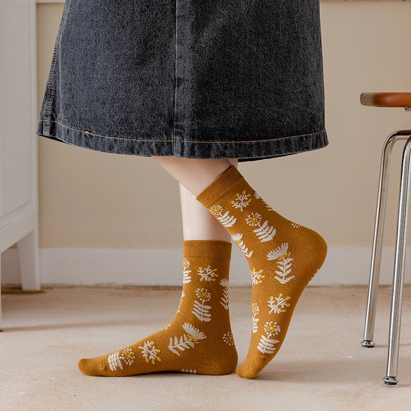 Lot De 5 Paires De Chaussettes À Fleurs