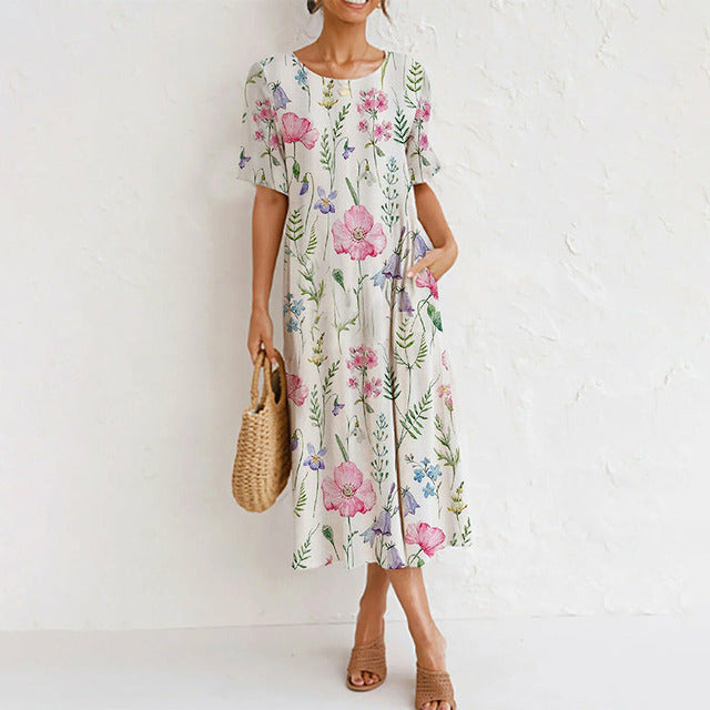 Robe Élégante À Imprimé Floral