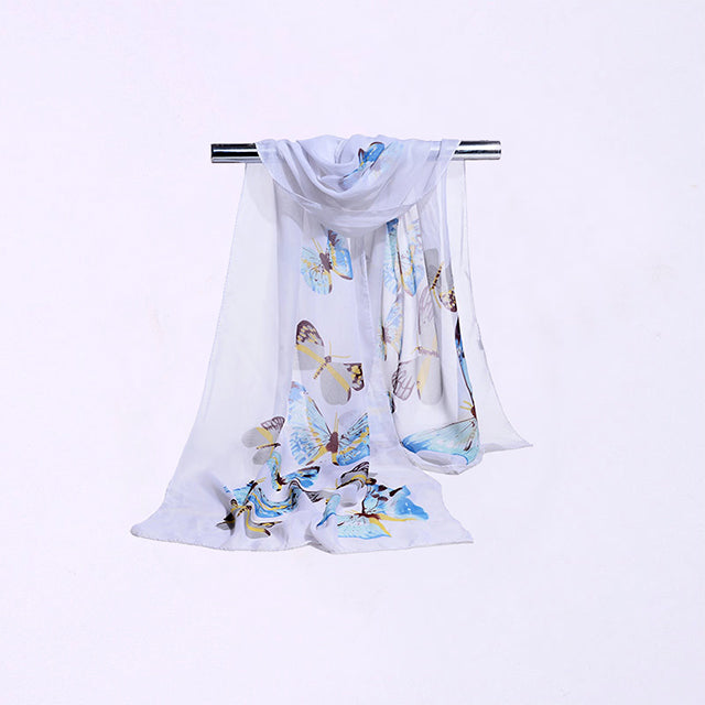 Foulard En Soie À Imprimé Papillon