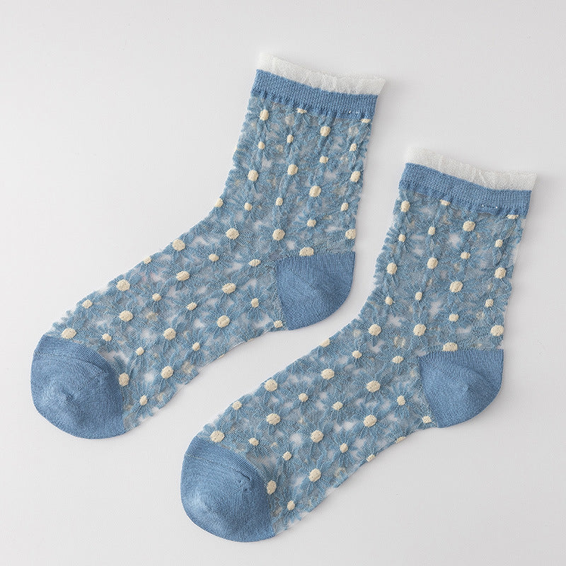 Chaussettes Respirantes En Jacquard Fleuri