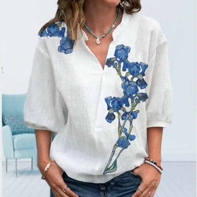 Blouse Élégant À Imprimé Floral