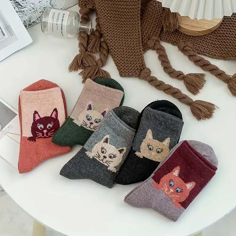 Pack De 5 Paires De Chaussettes Motif Chat