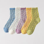 Chaussettes Respirantes En Jacquard Fleuri