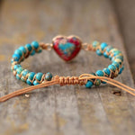 Bracelet Fait Main Coeur En Pierre Naturelle