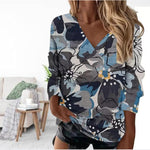 Blouse Décontractée À Imprimé Floral